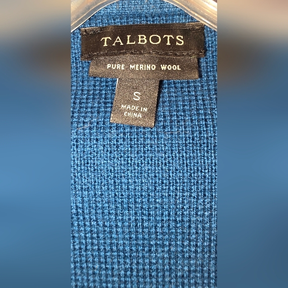 Talbots Milano 100% Pure Merino Wool Moto Zip Up Sweater Jacket Size S - Picture 4 of 6